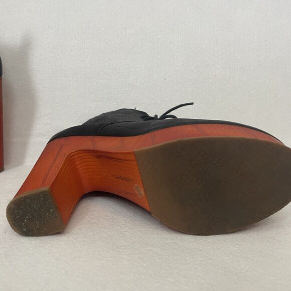 Lucky Brand Tafari Black Leather Platform Heeled Booties Women's Size 9 - Picture 7 of 15